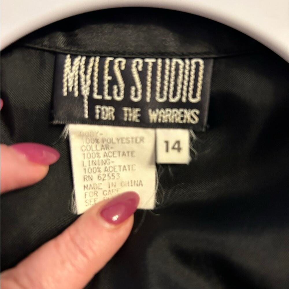 Rare Vintage Myles Studio For The Warrens Classic Elegant Black Dress-Size 14 - Picture 4 of 16